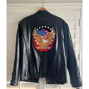 Custom made vintage motorcycle leather jacket